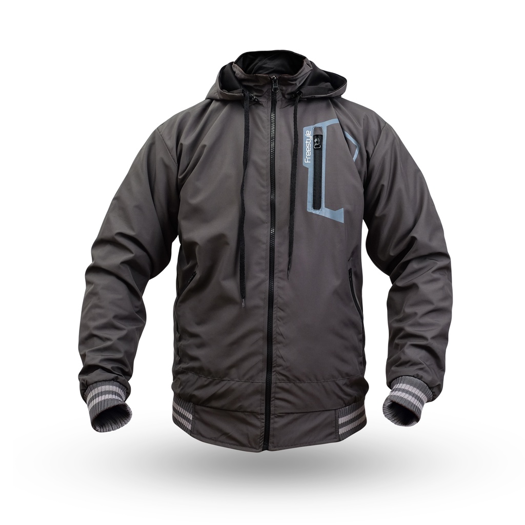Freestyle Jaket - Jaket Pria Hoodie Bolak Balik Reversible Jaket Parasut Taslan Anti Air
