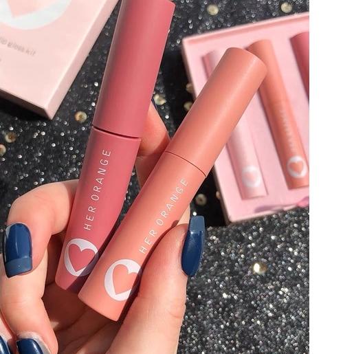 ❤️Vitality Girl Lip Mud Velvet Gloss Lipstik 3in1 HERORANGE ✓