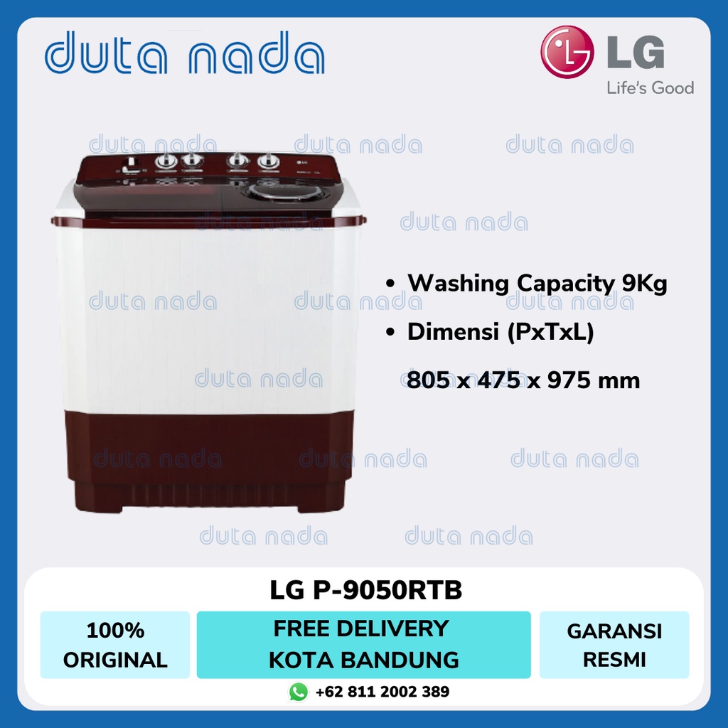 LG Mesin Cuci 2 Tabung 9Kg P9050RTB