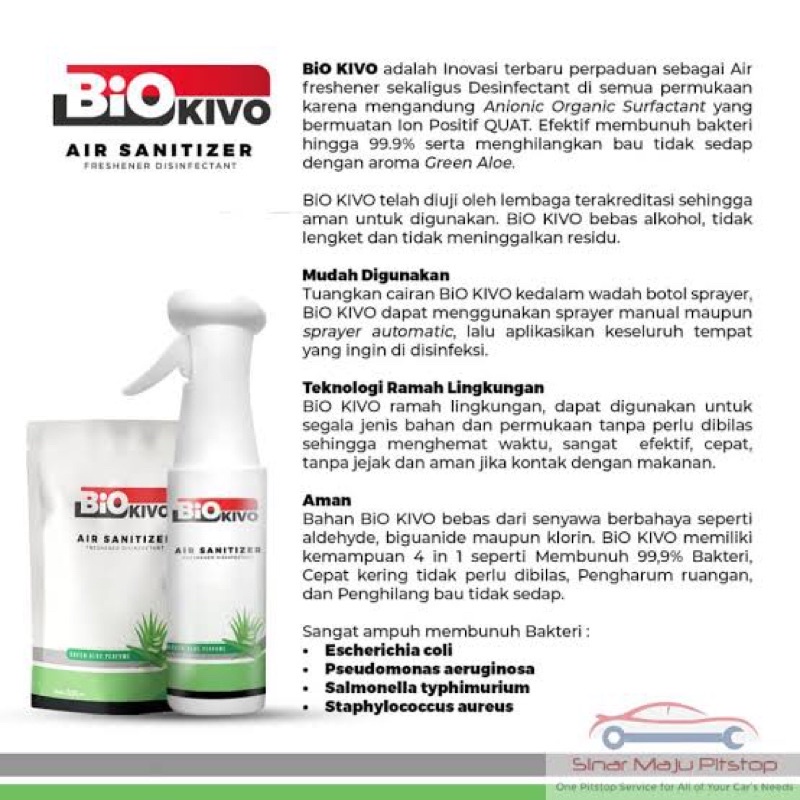 BIO KIVO AIR SANITIZER 300ML GREEN ALOE