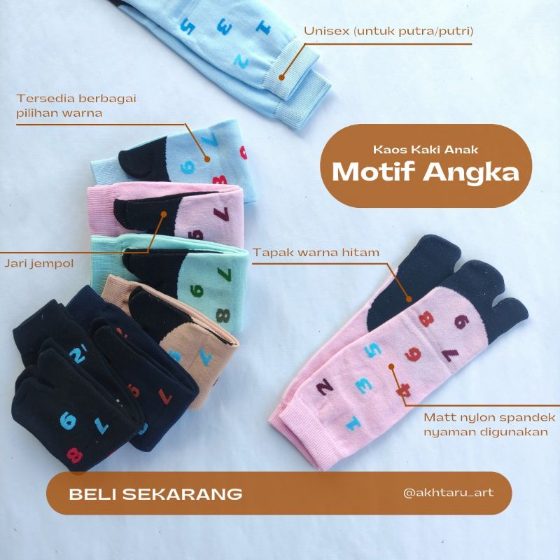 Kaos Kaki Anak Motif Angka