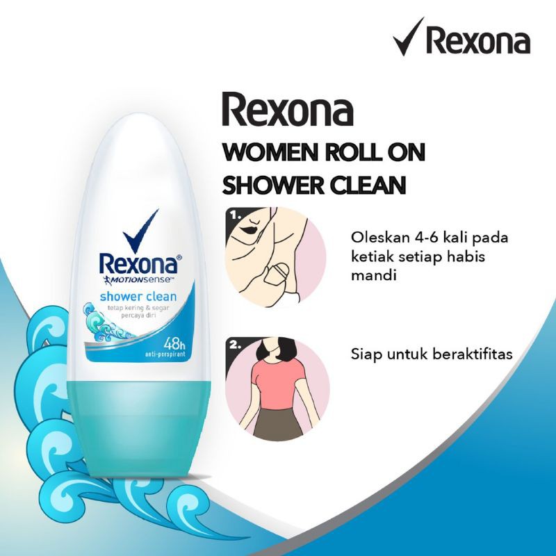 Rexona Women Anti Perspirant Deodorant Roll On Shower Clean 45ml