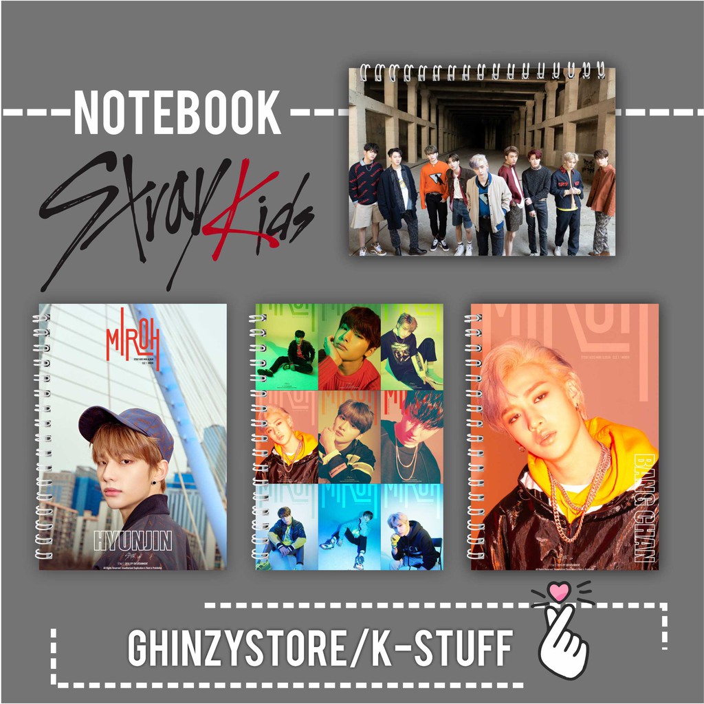 

Notebook A6 KPOP Stray Kids Miroh Bang Chan Felix Han Hyunjin IN Changbin Strap Kpop Merchandise