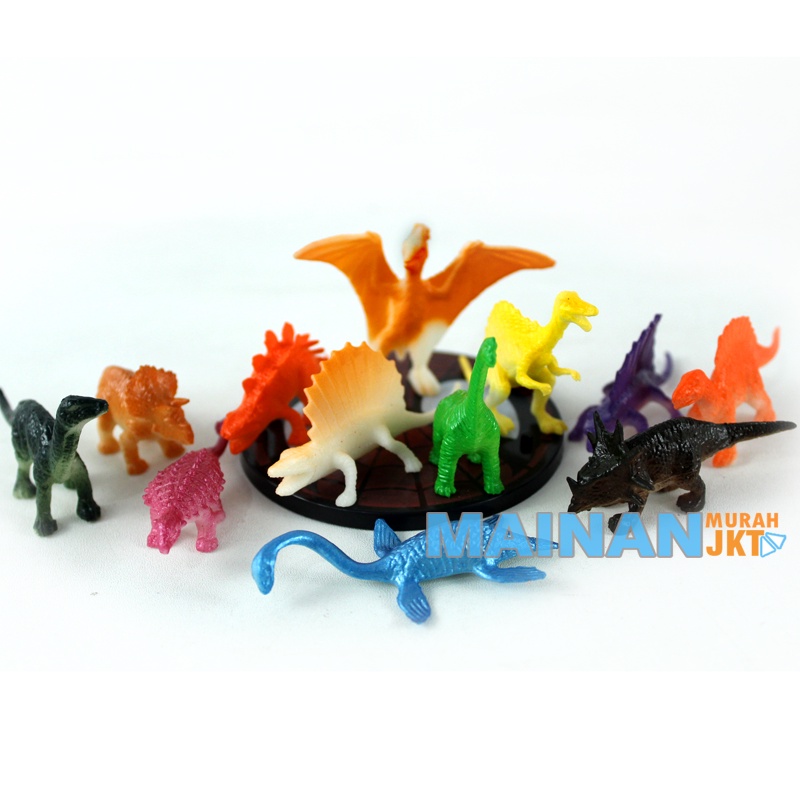 MAINANKEI MAINAN ANAK MURAH 62115 DINOSAUR MINI WORLD DINO KECIL ISI 12 PCS DINO KARET