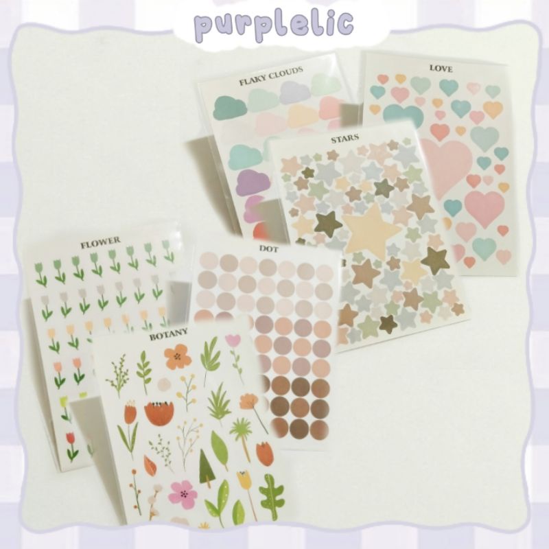 

[PURPLELIC] - AESTHETIC SHAPE STICKER CUTE COLORFULL stiker journal scrapbook cute lucu