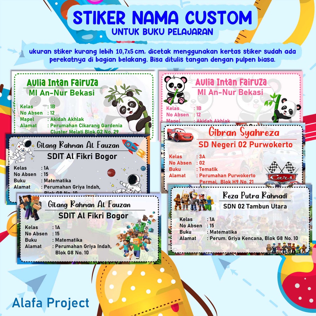 

AlafaProject Stiker Nama Anak / Stiker Buku Tulis