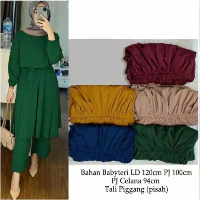 SET Baju Setelan Wanita Dewasa Kekinian Import Terbaru 2020  us set jumbo squi Bahan Babyterry XXL