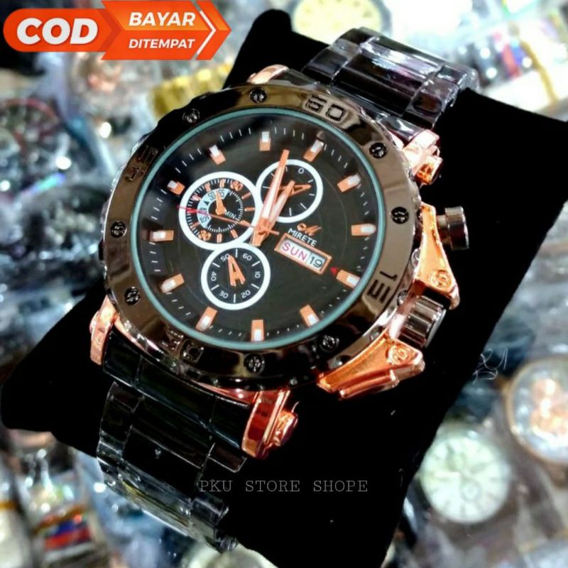 JAM MIRETE ORIGINAL JAM PRIA ANALOG TAHAN AIR FREE  BATRAI_JAM TANGAN COWOK RANTAI STAINLIS STEL JAM TANGAN PRIA WATER RESISITANT, JAM TANGAN IMPORT PRIA MODEL TERBARU_JAM TANGAN PRIA TERLARIS TAHAN AIR SILVER