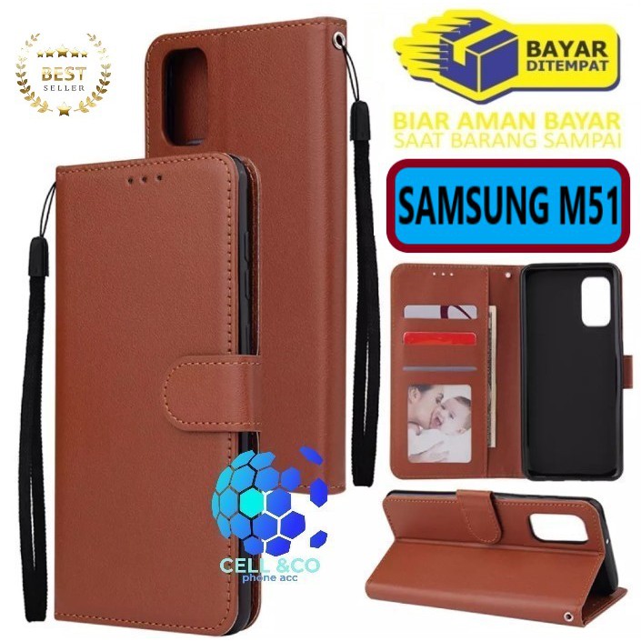 Flip cover SAMSUNG M51 Flip case buka tutup kesing hp casing flip case leather wallet