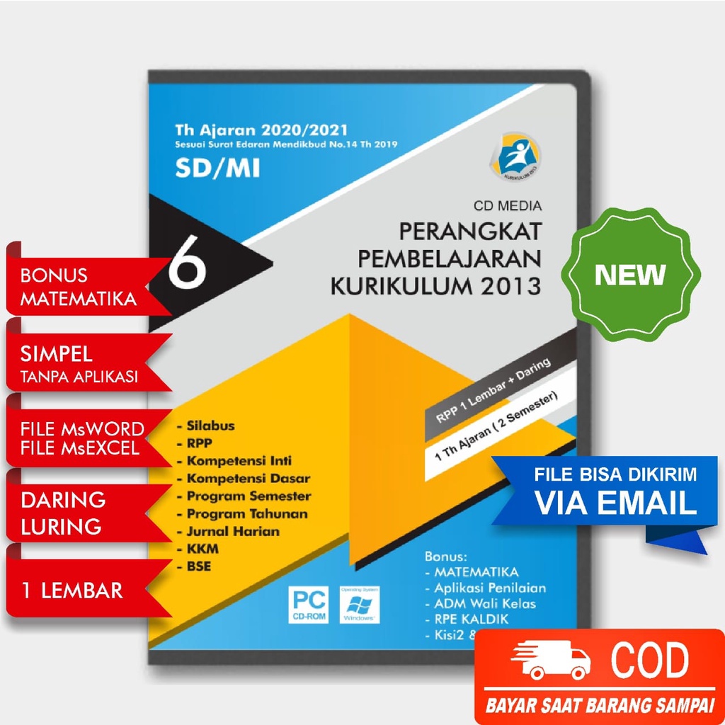 CD RPP SD/MI KELAS 6 DARING (PJJ) DAN LURING 1 LEMBAR K13 TH. 2021/2022