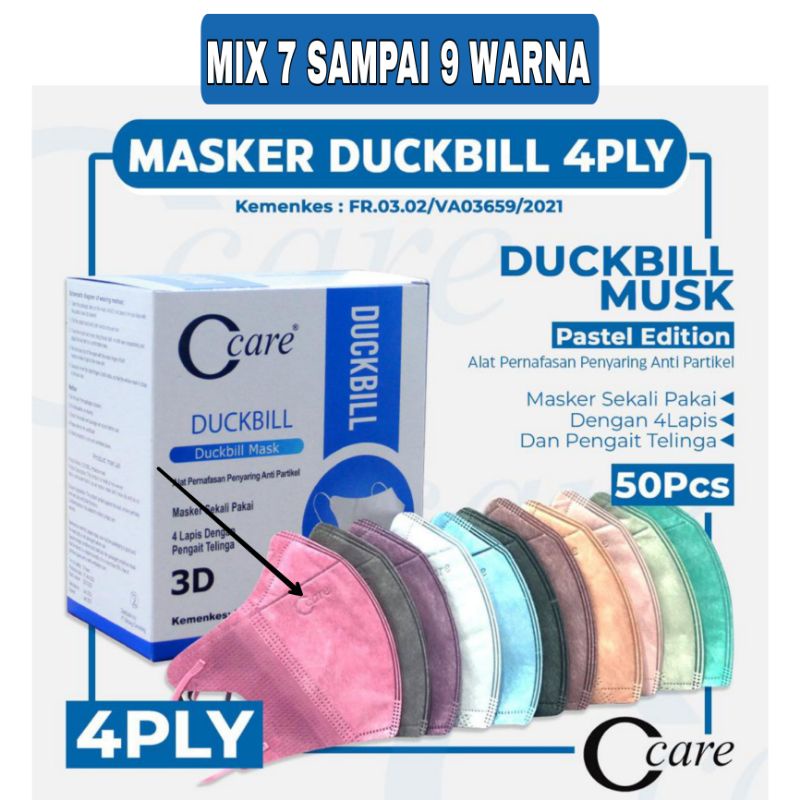 MASKER DUCKBILL WARNA ISI 50 PCS MURAH