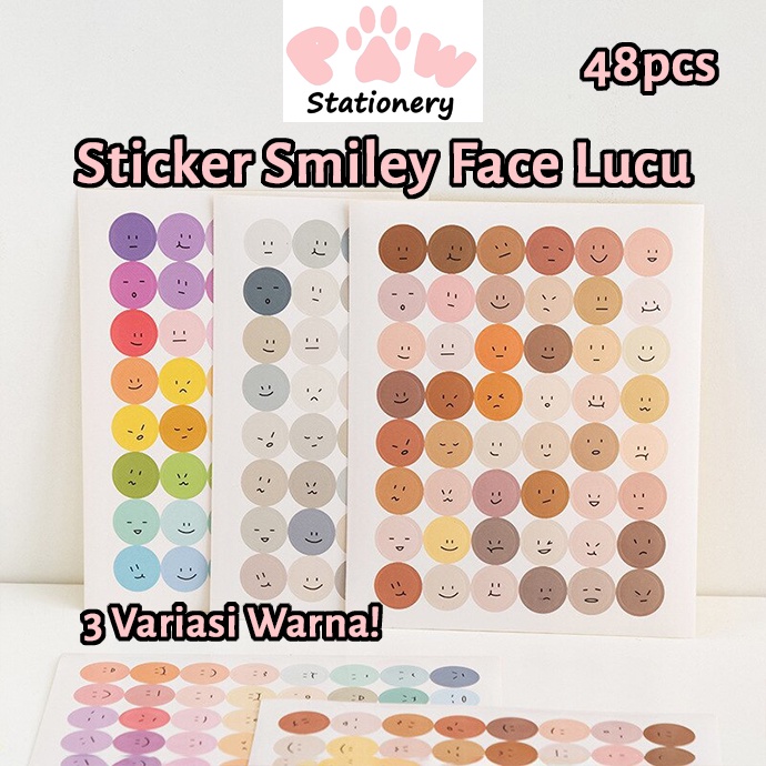 

48pcs Stiker Smiley Face Stiker Emoji Lucu Stiker untuk Scrapbooking Stiker Unik Cute Stickers DIY Stickers Scrapbooking Stickers Smiley Face Stickers