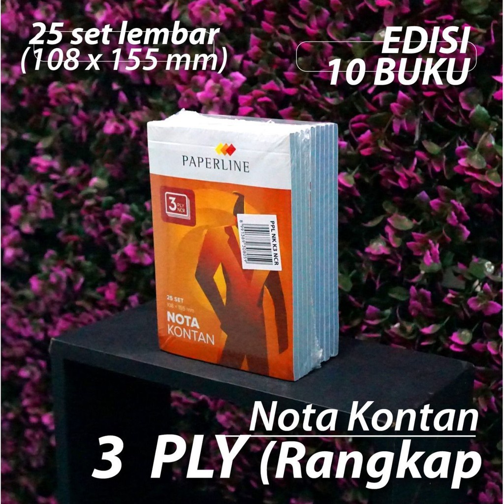 

(Depok) [10 Buku] Buku Nota Kontan 3 ply Paperline - 108 x 155 mm - Rangkap 3