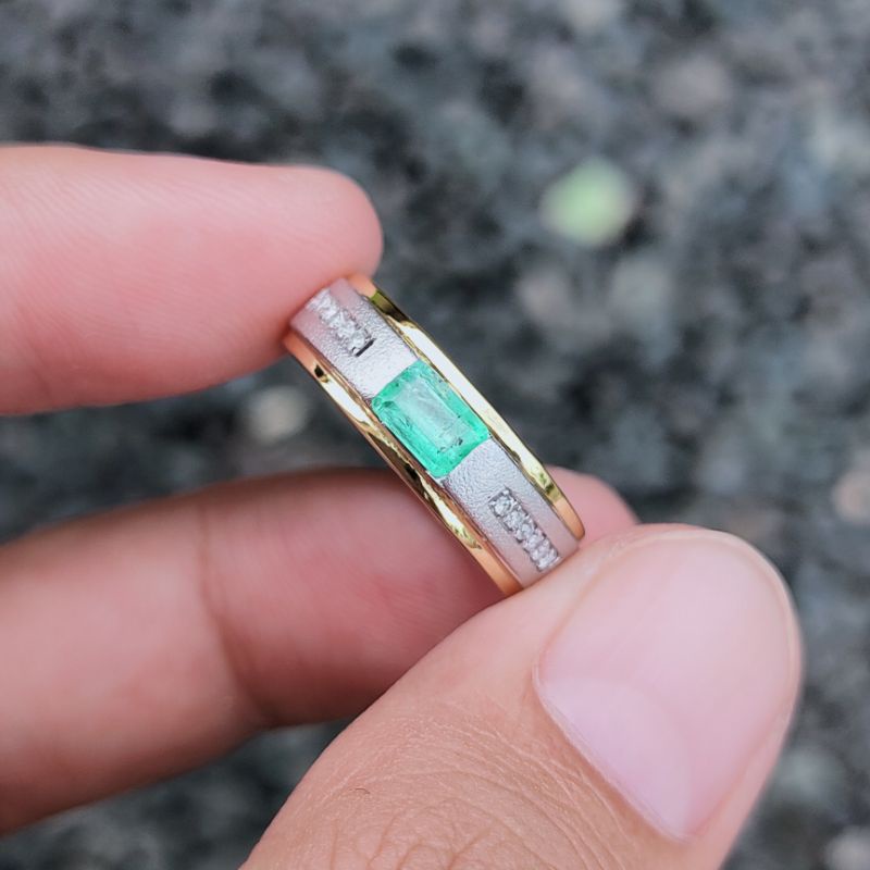 cincin laki laki zamrud ring perak