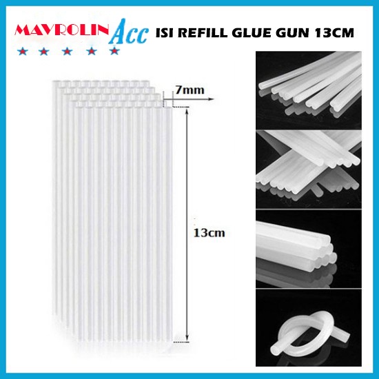 

Isi / Refill Lem Tembak Glue Gun 13 Cm Kecil Bakar Lem Lilin Putih