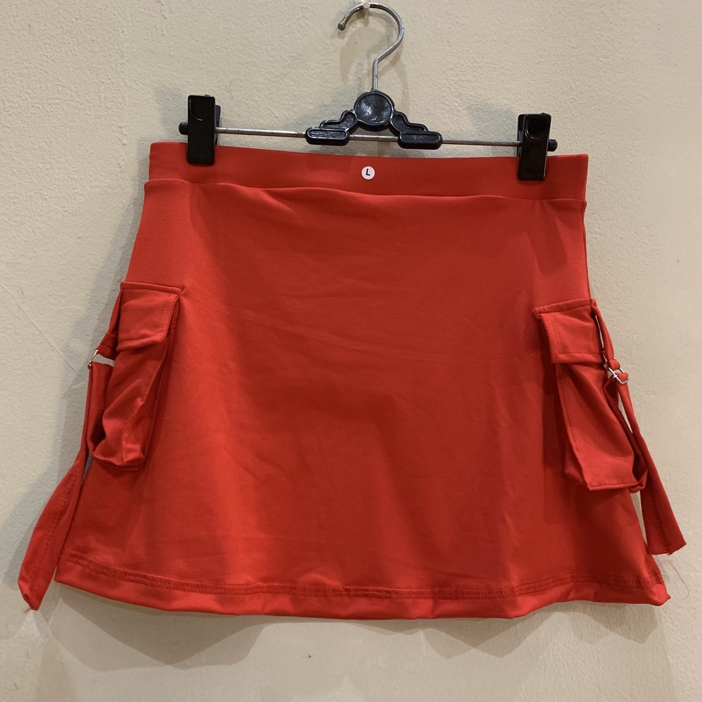 rok senam kantong samping ukuran M L XL XXL-merah marun