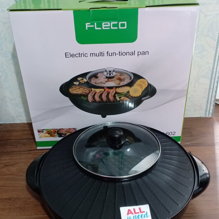 Steamboat Elektrik Fleco 607 - Panci Elektrik 2 In 1 BBQ Dan Steamboat