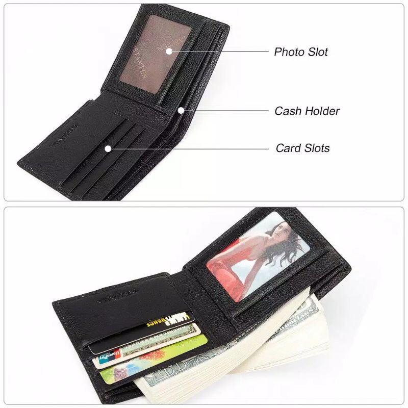 BOSTANTEN Set Ikat Pinggang Sabuk dan Dompet Bahan Kulit ( Ukuran M )