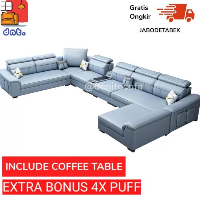 Sofa Minimalis Leter U Sofa Tamu Kursi Sudut Sofa Kulit Sofa Bed Dessertolshop