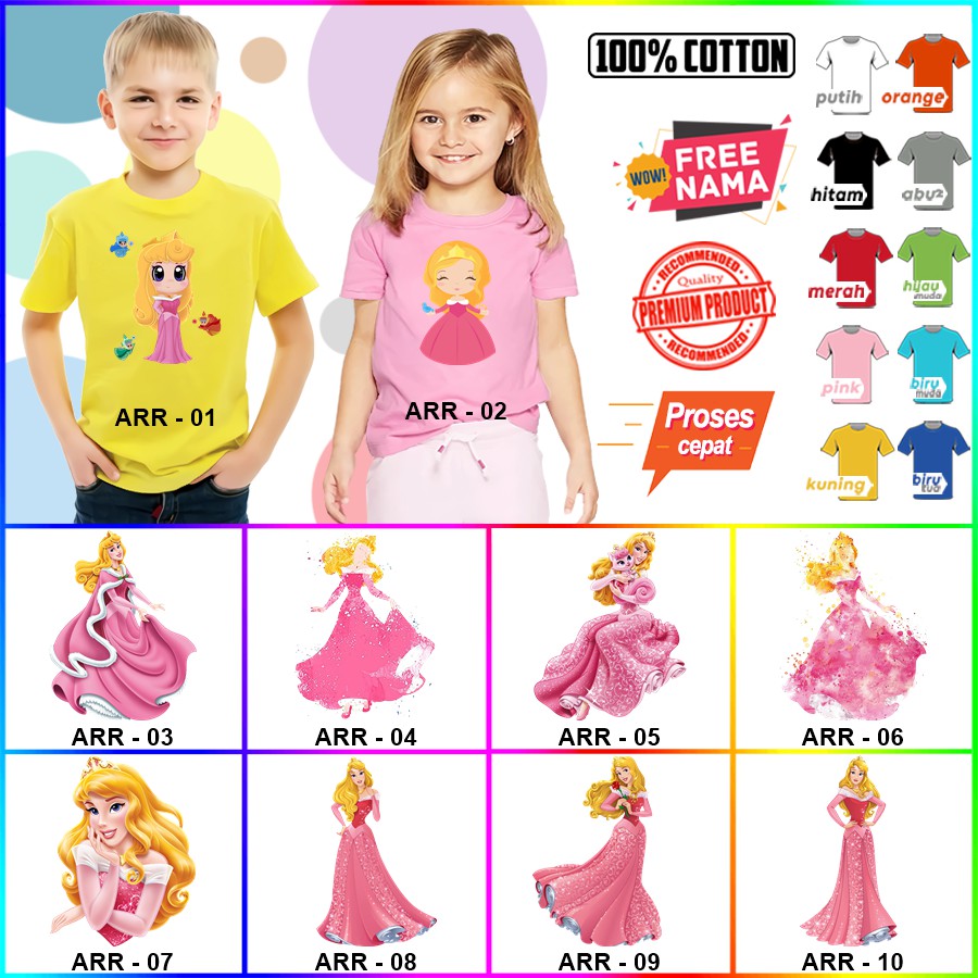 Baju Kaos ANAK DAN DEWASA AURORA COUPLE (FREE NAMA)