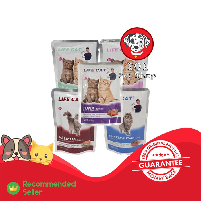 Makanan kucing basah life cat pouch 85gr all varian