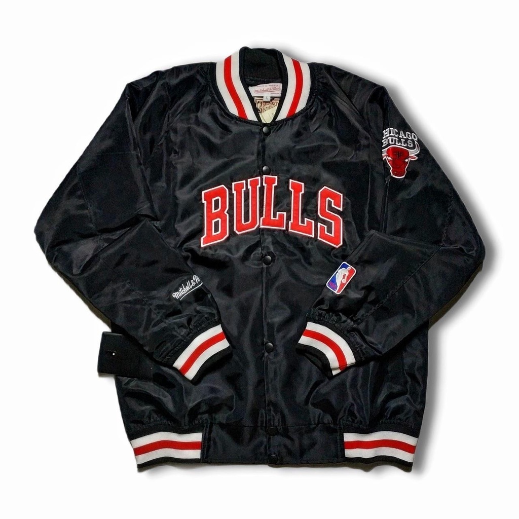 VARSITY JAKET BASEBALL BULLS BORDIRCOMBI LENGAN SEMI KULIT FULL EMBLEM BORDIR FULL TAG&amp;LABEL