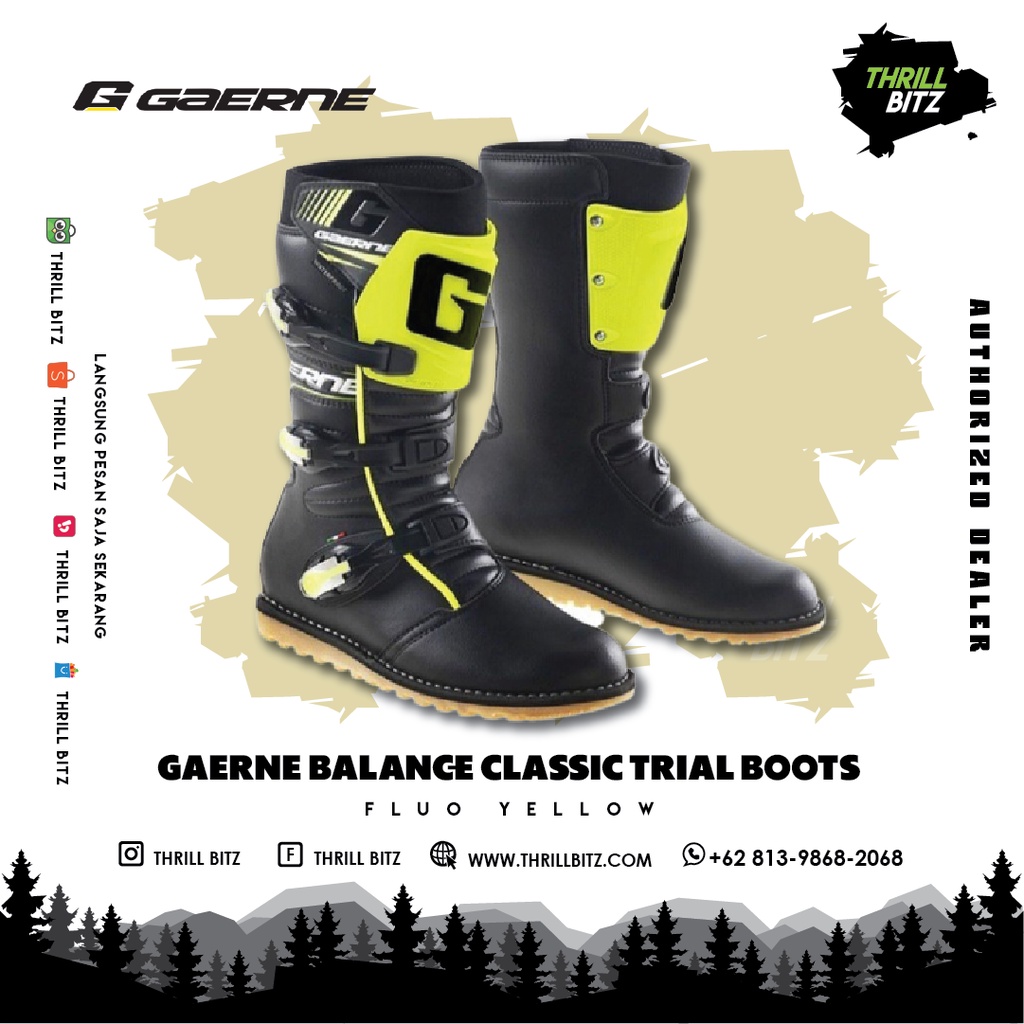 Sepatu Gaerne Balance Classic Trial Boots - Fluo Yellow