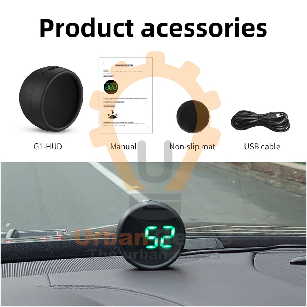 Head Up Display Speedometer Gauge G1 HUD Universal Car