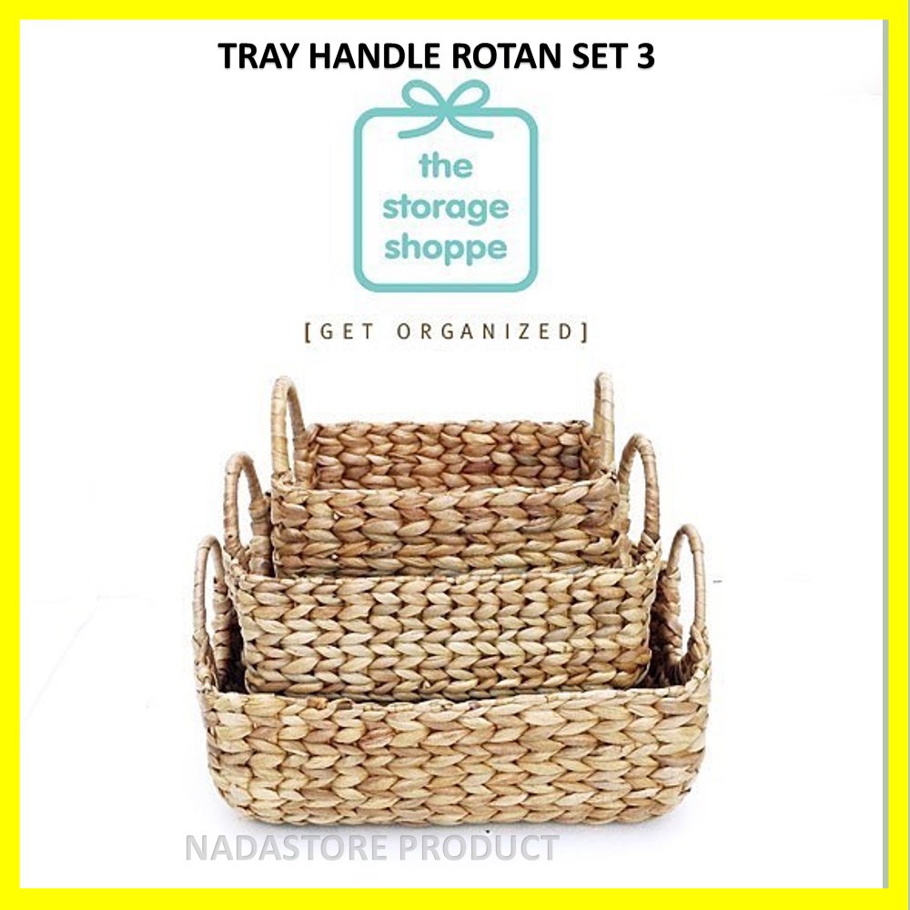 COD - Ikea Keranjang Enceng gondok Multifungsi model nampan set isi 3 / Basket water hyacinth tray