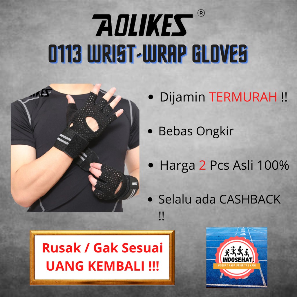 AOLIKES 0113 Sport Fitness Wrist Wrap Gloves / Wrist Support - Sarung Tangan Olahraga Fitness GYM