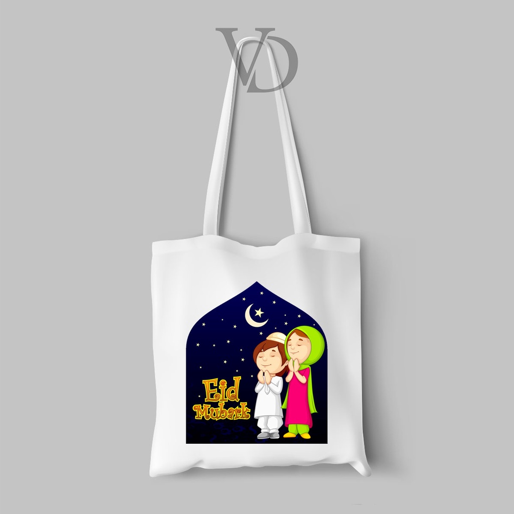 Tote bag Hampers Kanvas Motif Lebaran Eid 1 / tote bag idul fitri eid mubarak ramadan 2022