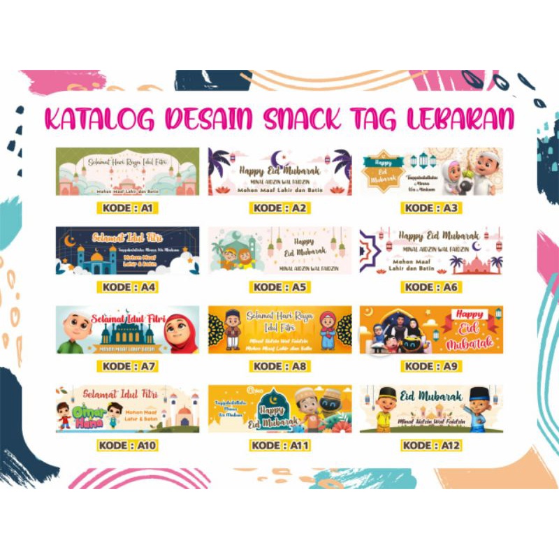 

SNACK TAG PLASTIK SNACK LEBARAN HANGTAG SNACK LABEL JAJAN LEBARAN