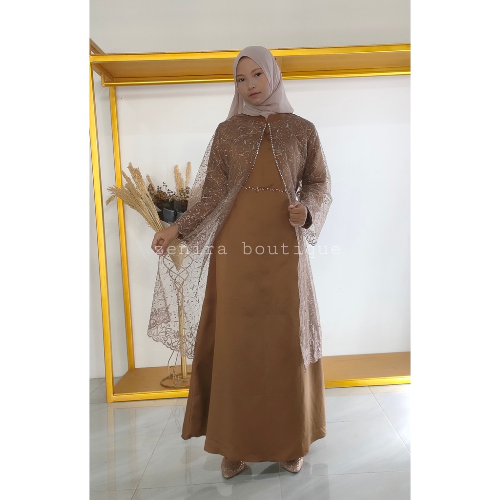 NABILA DRESS MAXY kondangan berpayet / gaun brukat / baju pesta couple