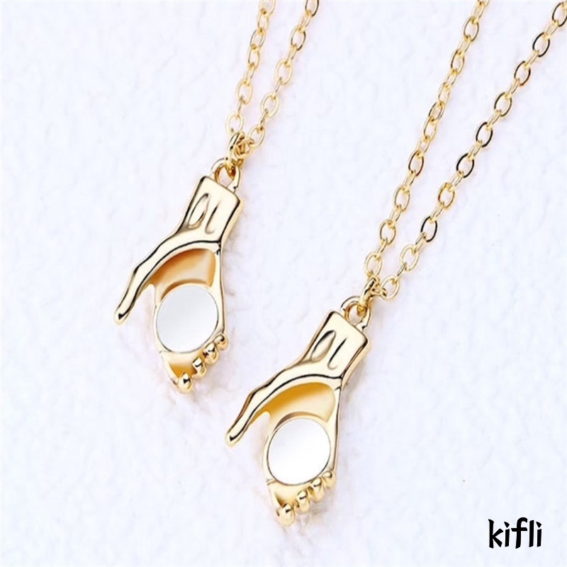 2 pcs,Jabat Tangan Beberapa Kalung,Rantai Klavikula,untuk Wanita dan Pria Hadiah