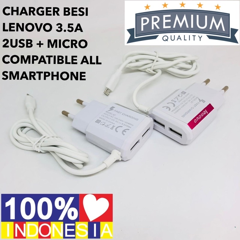 PROMO CHARGER LOGO BESI 3.5A 2USB ADVAN LENOVO MICRO SAMSUNG OPPO VIVO XIAOMI ASUS SMART POWER CHARGING