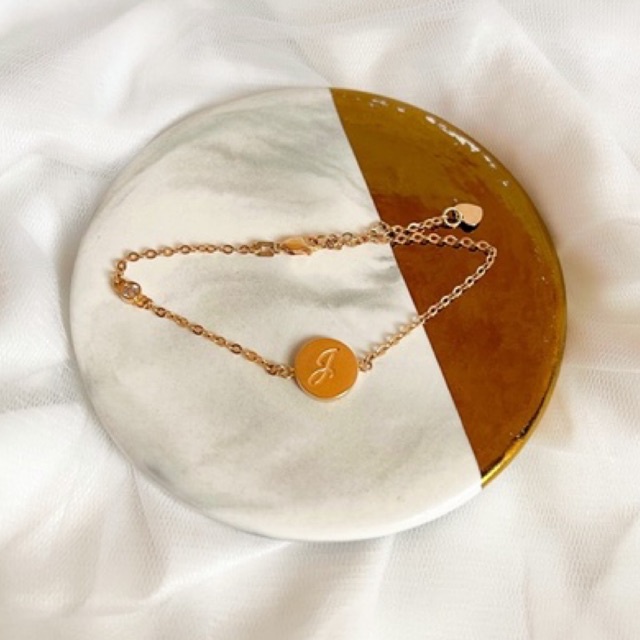 Gelang Emas Model Fancy Huruf "J " Hak Catok