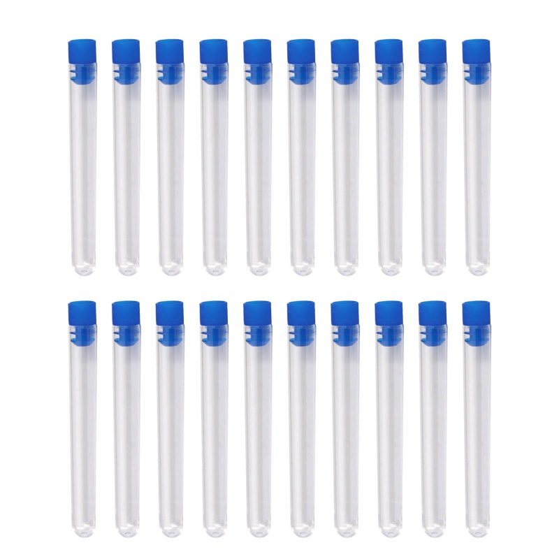 Btsg 20pcs Tabung Reaksi Plastik Keras Bening Transparan Hard Plastic Tube Untuk Stasiun Pencegah Epidemi Rumah Sakit Durabl