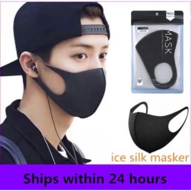 MASKER ANTI DEBU WARNA HITAM BAHAN SCUBA KUALITAS PREMIUM NON MEDIS