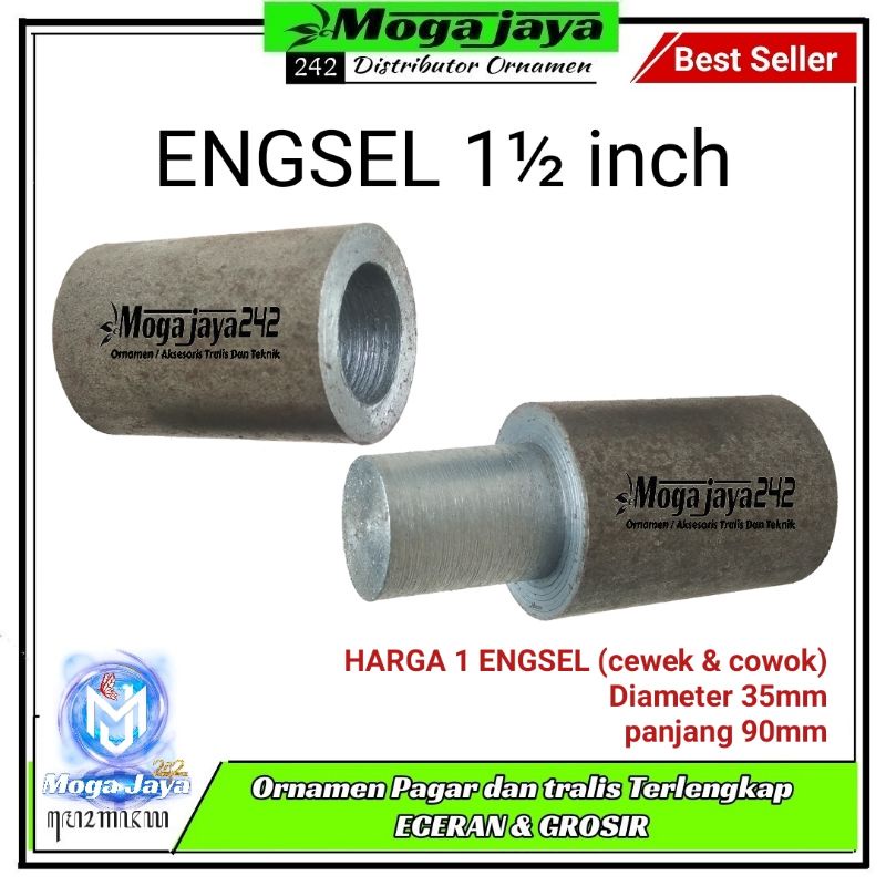 engsel bubut 1½ inch engsel pintu pagar besi as