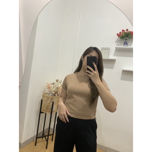 JOSHIN Na-Bi kaos oblong croptop | Atasan Crop Rib Knit