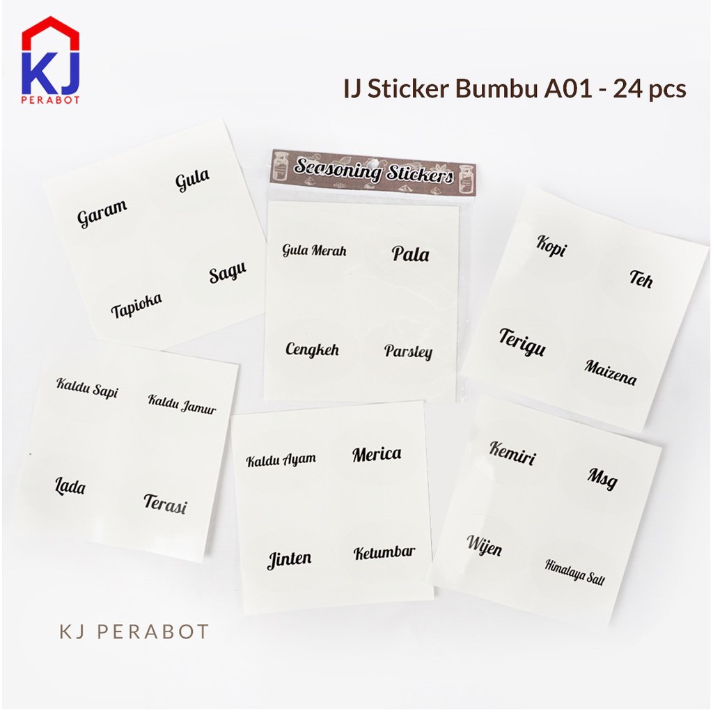 

KJ Perabot - IJ Sticker Bumbu Isi 24 Pcs