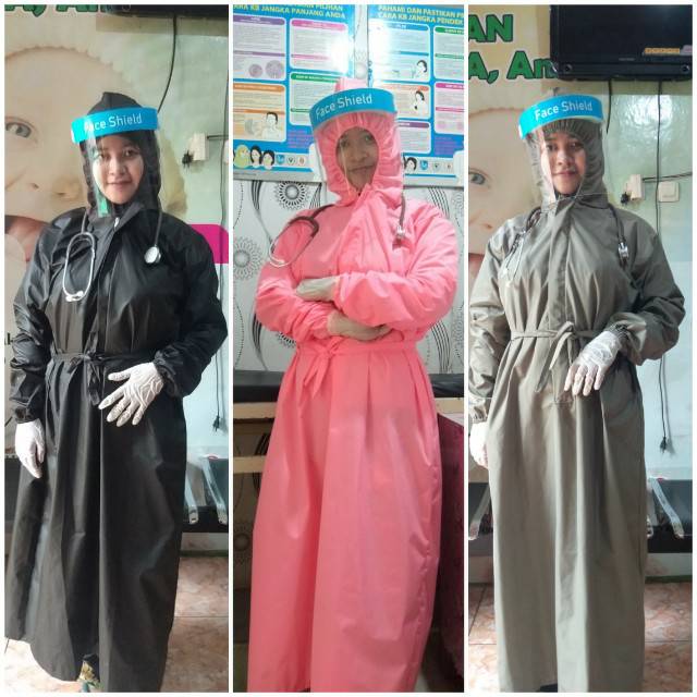 Gaun bedah / jubah operasi/ APD reusable hazmat parasut waterproof