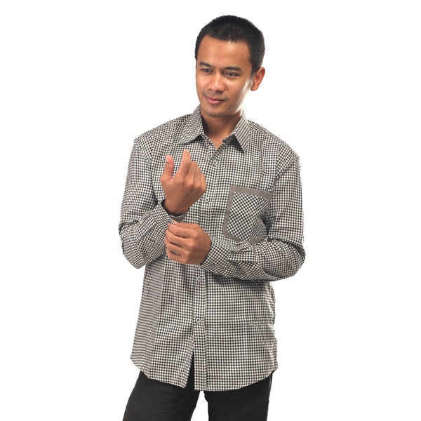 KEMEJA LENGAN PENDEK PRIA BAJU KASUAL ABU COWOK ORIGINAL 131