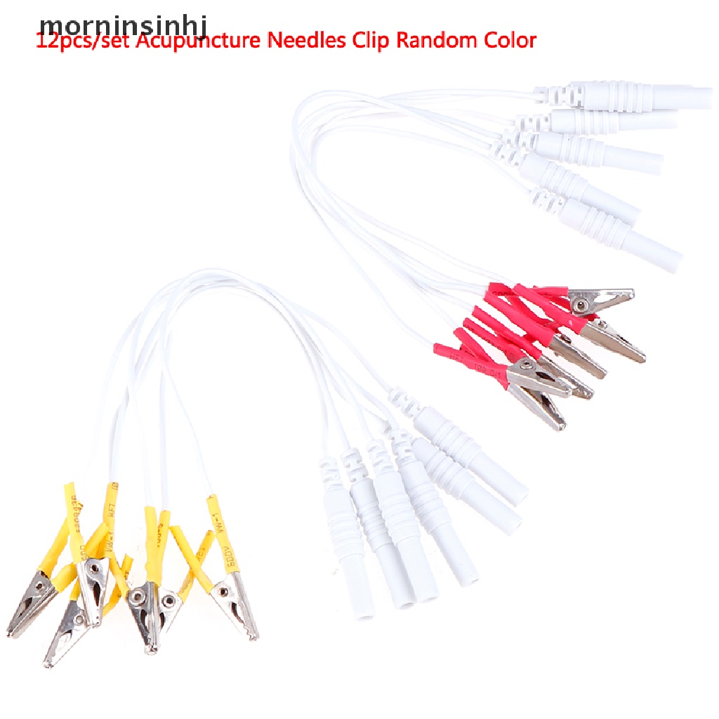 12pcs / set Klip Buaya Mornin Dengan Kabel Untuk Handphone