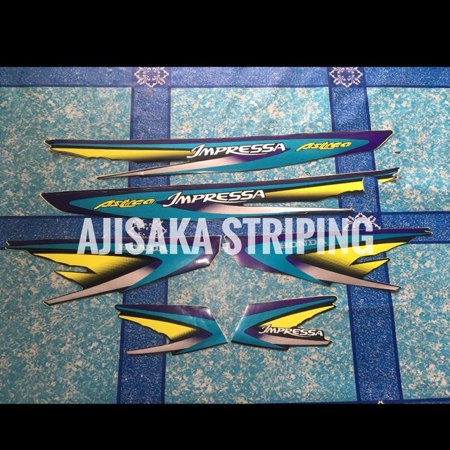Striping sticker astrea impressa 1999 2000 biru