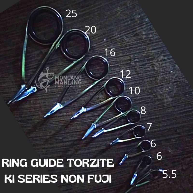 New RING GUIDE TORZITE SPINNING KI SERIES NON FUJI 1 SET 10 PCS.. CINCIN RING JORAN PANCING TERLARIS