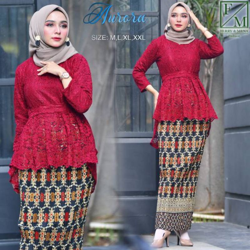 SETELAN KEBAYA BROKAT/SETELAN KEBAYA AURORA/KEBAYA PESTA/KEBAYA WISUDA/KEBAYA MODERN/KEBAYA TERBARU