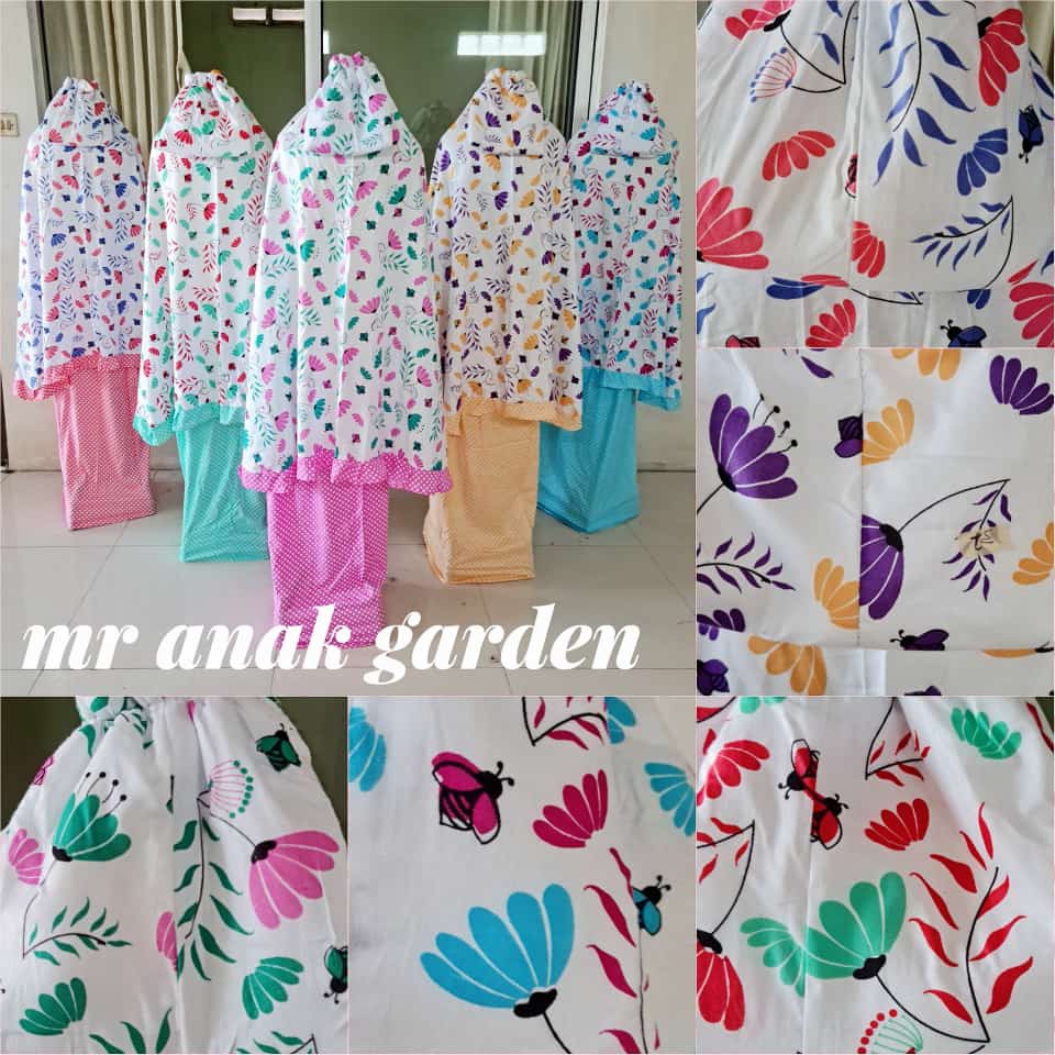 Ezpata Mukena Anak Katun Bali Garden Umur 8-12th Motif Kekinian Lucu Terbaru