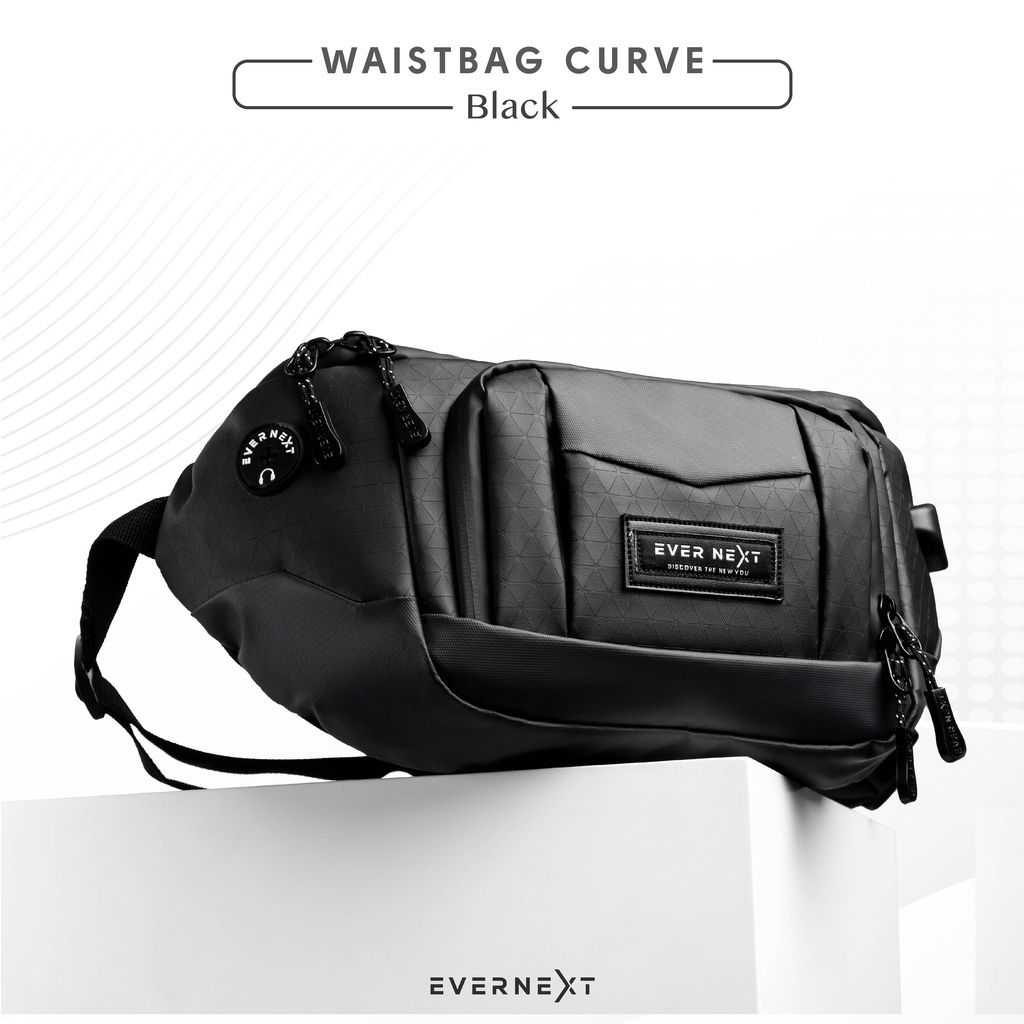 Tas Waist bag pria original slempang cowok kualitas import murah terbaru tas selempang salempang pinggang pria original waitsbag cowok waisbag pria Curve series