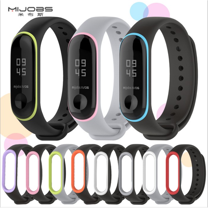 Xiaomi Mi band 4/3 jam Strap Tali Gelang tangan Silcon-Silkon 2-tone D42